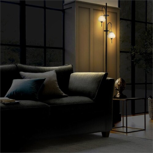 VONN Lecce 70 ETL Certified Integrated LED Aluminum Floor Lamp in Black Perspective: left