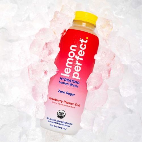 Lemon Perfect Strawberry Passion Fruit Hydrating Lemon Water Perspective: left