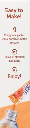 Diet Snapple Peach Powdered Drink Mix Packets Perspective: left