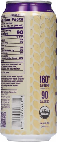 CLEAN® Cause Non-Carbonated Yerba Mate Blueberry Tea Perspective: left