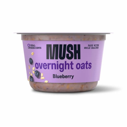 MUSH Blueberry Overnight Oats Perspective: left