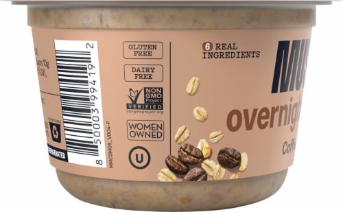 MUSH Coffee Coconut Overnight Oats Perspective: left