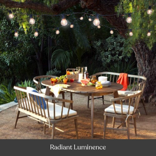 Ambience Pro - 27 Ft Waterproof Solar 1W LED Outdoor Edison Globe String Lights - Warm White Perspective: left