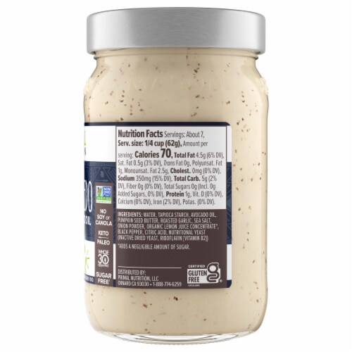 Primal Kitchen No Dairy Garlic Alfredo Sauce Perspective: left