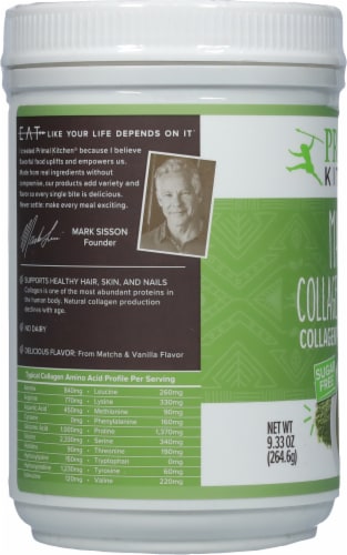 Primal Kitchen Matcha Collagen Keto Latte Collagen Peptide Drink Mix Perspective: left
