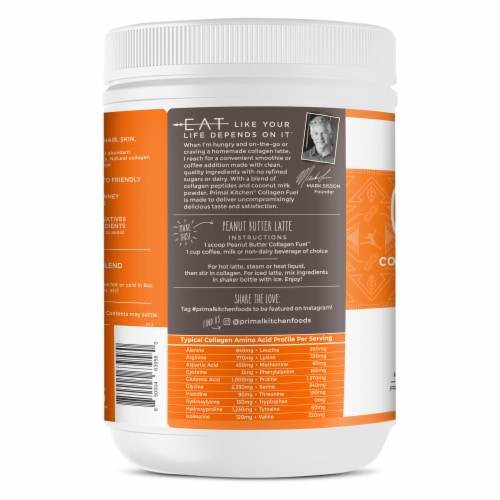 Primal Kitchen Collagen Fuel Peanut Butter Collagen Peptide Drink Mix Perspective: left