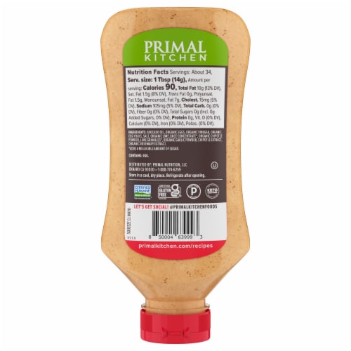 Primal Kitchen Squeeze Chipotle Lime Mayo Made with Avocado Oil Perspective: left