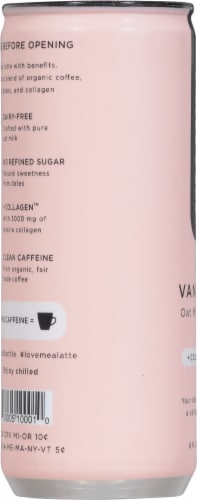 Pop & Bottle Vanilla Oatmilk Latte + Collagen Perspective: left