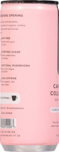 Pop & Bottle Caramel Cold Brew Oat Milk Latte Perspective: left
