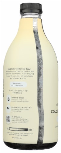 Pop & Bottle Organic Cold Brew Coffee Unsweetened Vanilla Perspective: left