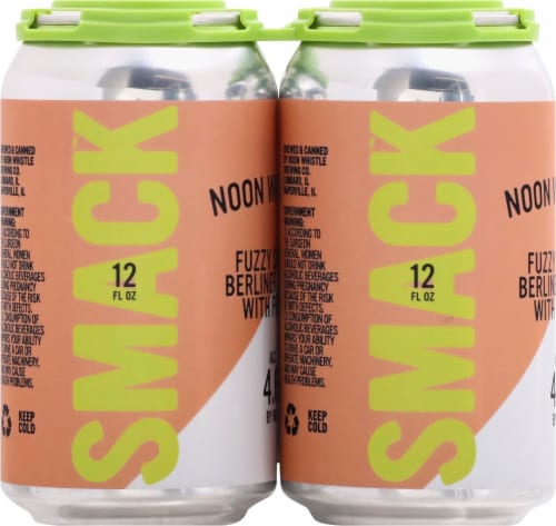 Noon Whistle Fuzzy Smack Berliner Weiss Beer with Peach Perspective: left