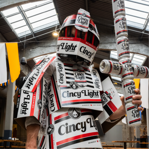 Rhinegeist Cincy Light Lager Craft Beer Perspective: left