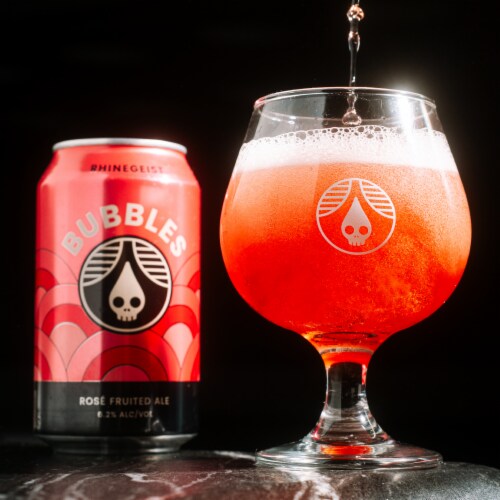 Rhinegeist Bubbles Rose Fruited Ale Perspective: left