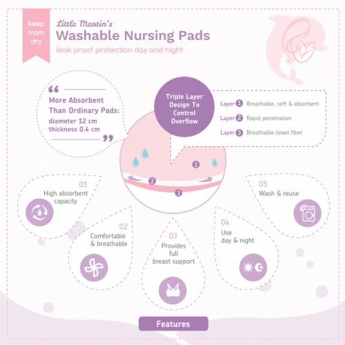 Little Martin's Washable Nursing Pads - 4 Counts Perspective: left
