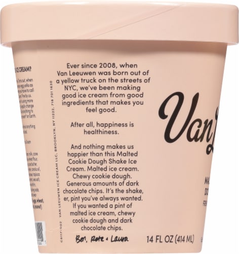 Van Leeuwen® Malted Cookie Dough Shake Ice Cream Pint Perspective: left