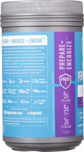 Vital Performance™ Lemon Grape Pre Workout Powder Perspective: left