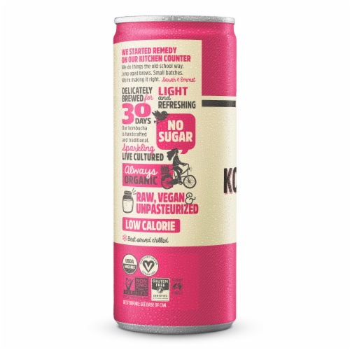 Remedy Naturally Flavored Mixed Berry Kombucha Perspective: left