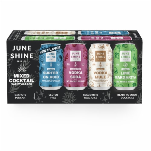 JuneShine Hard Kombucha Mixed Cocktail Variety Pack Perspective: left