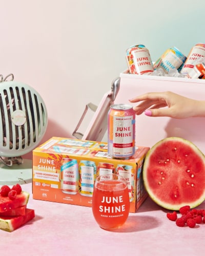 JuneShine Sunset Hard Kombucha Variety Pack Perspective: left