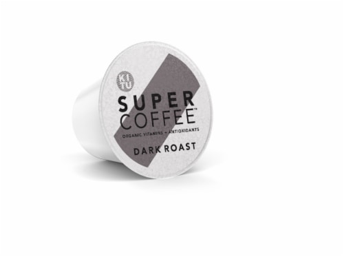 Super Coffee Dark Roast Enhanced Coffee Pods Perspective: left