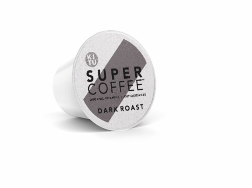 Super Coffee Dark Roast Enhanced Coffee Pods Perspective: left