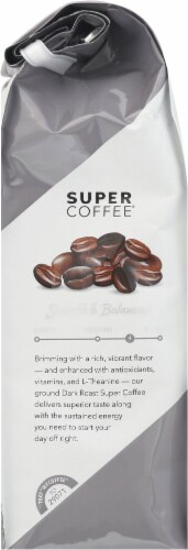 Super Coffee® Dark Roast Enhanced Ground Coffee Perspective: left