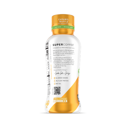 Super Coffee® Caramel Waffte Plant-Based Enhanced Coffee Perspective: left