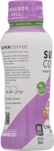Super Coffee® Cinnamon Roll Enhanced Coffee Drink Perspective: left