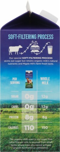 Maple Hill® Organic Zero Sugar Ultra-Pasteurized Whole Milk Perspective: left