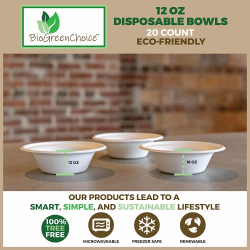 12 oz Eco-Friendly Disposable Soup Bowl (240 Count) Perspective: left
