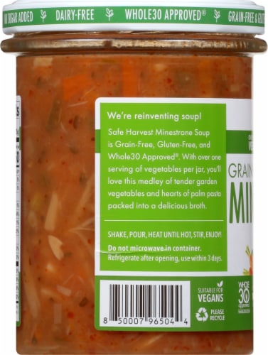 Safe Harvest Grain and Gluten Free Minestrone Soup Perspective: left