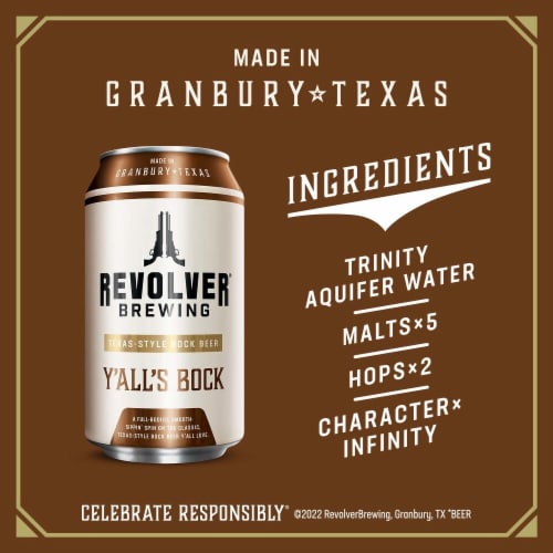 Revolver Y'All's Bock Bock Beer Cans Perspective: left