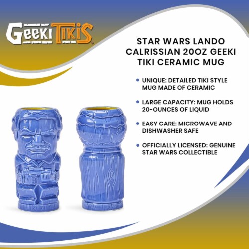 Geeki Tikis Star Wars Lando Calrissian Ceramic Mug | Holds 20 Ounces Perspective: left