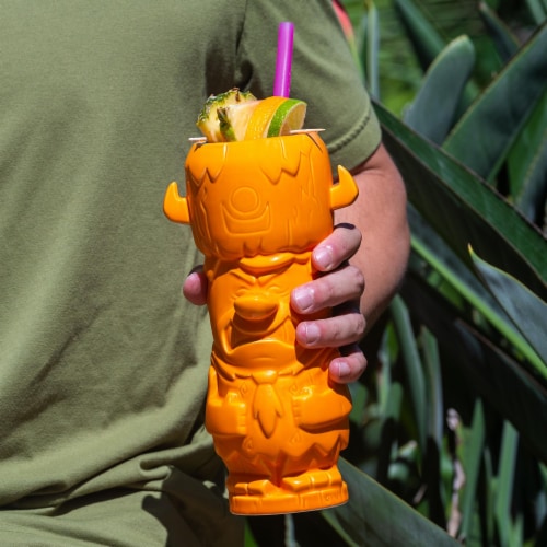 Geeki Tikis The Flintstones Mug Set | Fred & Barney Tiki Mugs | Holds 28 Ounces Perspective: left