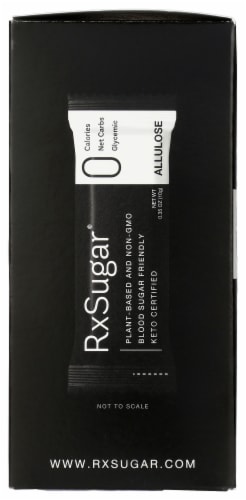 RxSugar® Thirty Stick Pack Carton Perspective: left