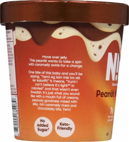 Nick's Peanot Butter Karamell Swedish Style Light Ice Cream Perspective: left
