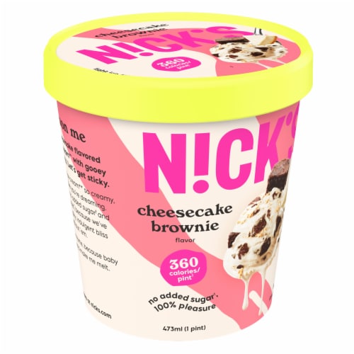 Nick's Cheesecake Brownie Ice Cream Pint Perspective: left