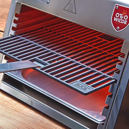 The Otto Wilde LITE Portable Steak Grill Stainless Steel 1500°F Stainless Steel Perspective: left