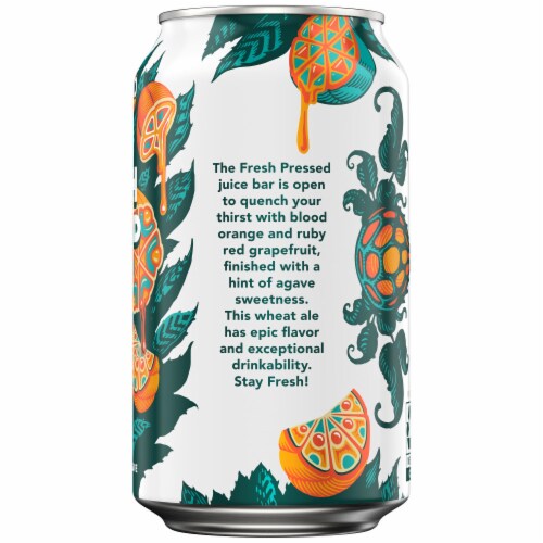 Wicked Weed Brewing Mango Pineapple Guava Fresh Pressed Wheat Ale Perspective: left