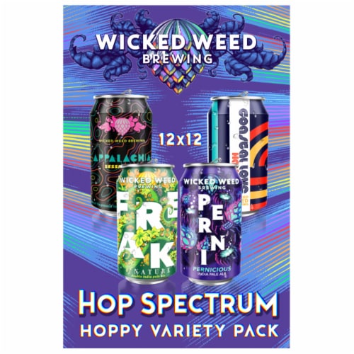 Wicked Weed Brewing Hop Spectrum Variety Pack Perspective: left