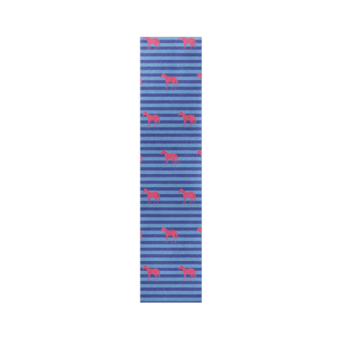 Barrel Down South Blue Stripes and Pink Horses Necktie Perspective: left