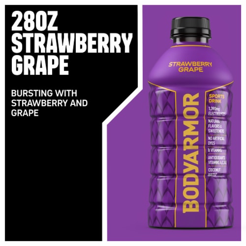 BODYARMOR® Sports Drink Strawberry Grape Bottle Perspective: left