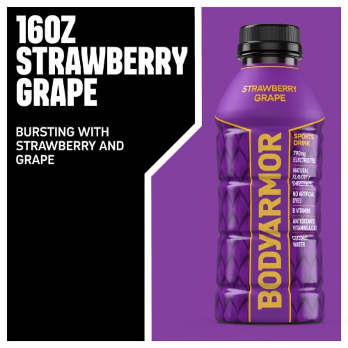 BODYARMOR® Sports Drink Strawberry Grape Bottle Perspective: left