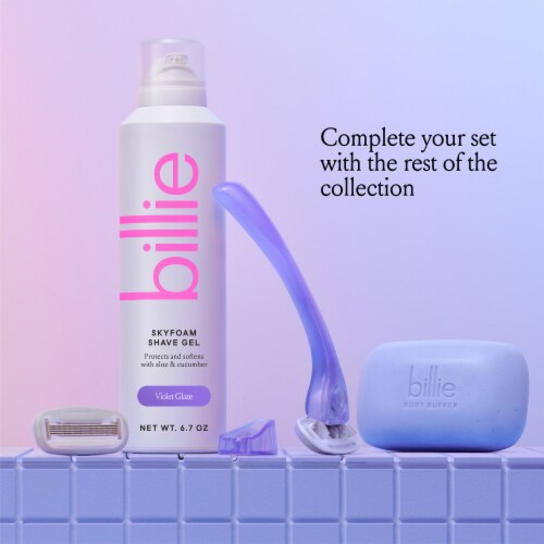 Billie Body Buffer Lavender Sage Pre-Shave Exfoliating Bar Perspective: left