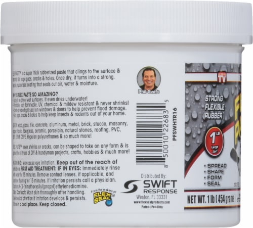 Flex Paste 1 Lb. Rubber Sealant, White PFSWHTR16 Perspective: left