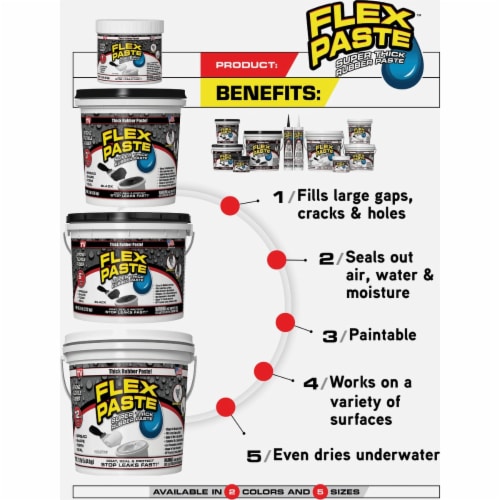 Flex Paste 3 Lb. Rubber Sealant, White PFSWHTR32 Perspective: left