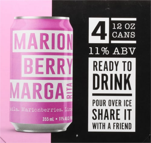 503 Distilling Marion Berry Margarita Canned Cocktail Perspective: left