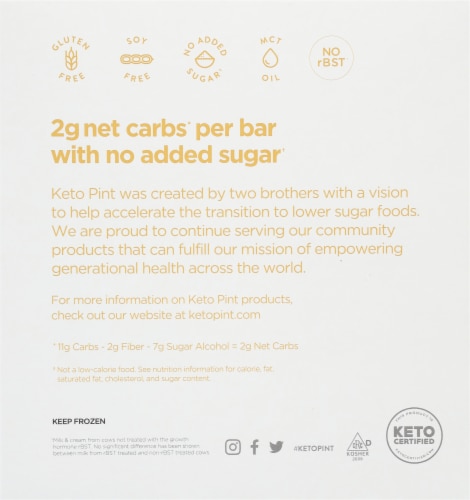 Keto Pint Sea Salt Caramel Ice Cream Bars Perspective: left