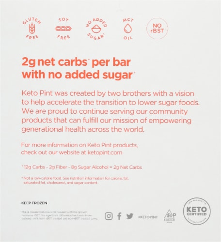 Keto Pint Strawberry Ice Cream Bars Perspective: left