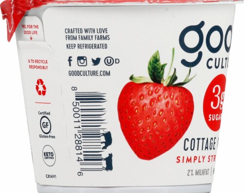 Good Culture® Simply Strawberry Cottage Cheese Perspective: left
